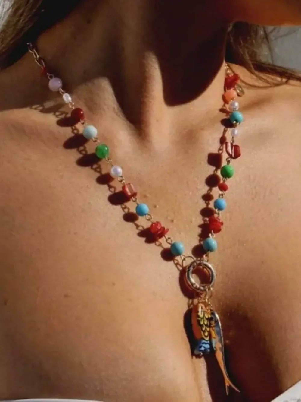 Beaded fish Necklace N2094
